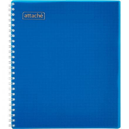 Тетрадь общая Attache А5 80 листов в клетку на спирали (обложка синяя)