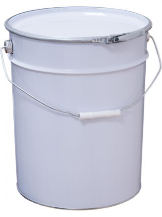 Ведро металлическое 20 л белый цвет крышка-обруч