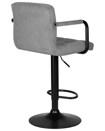 Стул барный DOBRIN KRUGER ARM BLACK, серый вельвет (LAR-E2041-25)