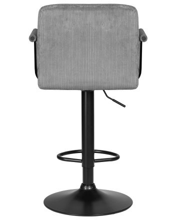 Стул барный DOBRIN KRUGER ARM BLACK, серый вельвет (LAR-E2041-25)