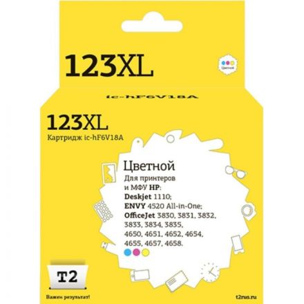 Картридж струйный T2 №123XL (IC-HF6V18A) цв. для HP DJ 2130/2620/3630 Картридж струйный T2 №123XL (IC-HF6V18A) цв. для HP DJ 2130/2620/3630