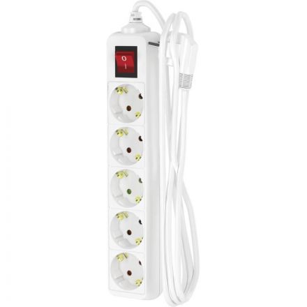 Удлинитель ФОТОН 16-25ЕS, 2м, 5 розеток, 16А, с выкл., с заземл.,  Белый