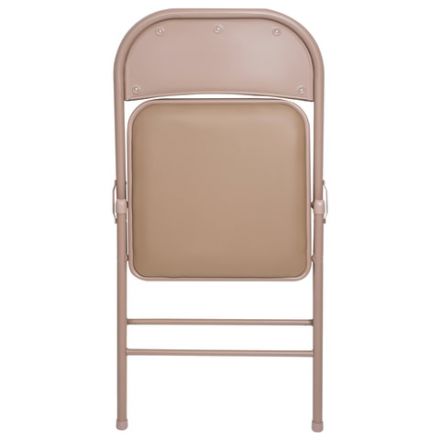 Стул складной BRABIX "Golf Plus CF-003 Комфорт", бежевый каркас, кожзам бежевый, 531567