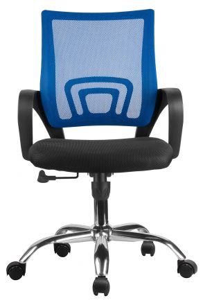 Кресло RCH 8085JE Синяя сетка/Хром крестовина