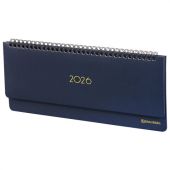 Планинг датированный 2026 305х140 мм BRAUBERG "Select", под кожу, темно-синий, 117231