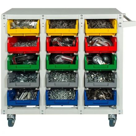 Стеллаж металлический с направляющими мобильный СтеллаТ V3-15-125-И 15ячеек