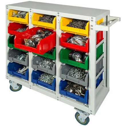 Стеллаж металлический с направляющими мобильный СтеллаТ V3-15-125-И 15ячеек