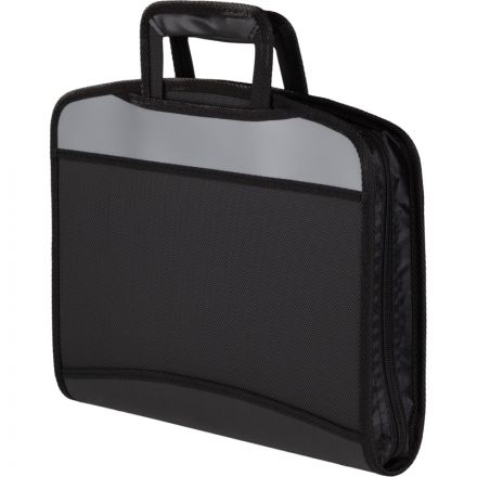 Папка-портфель Attache пластиковая А4+ черная/серая (275x350 мм, 5 отделений, выдвижные ручки)