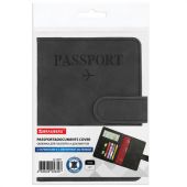 Обложка для паспорта и документов с защитой от считывания, 9 карманов, магнит, экокожа, черная, BRAUBERG, 238757