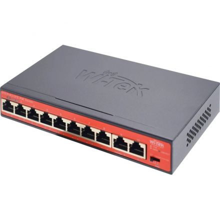 Коммутатор Wi-Tek WI-PS210,сет,неуп 120Вт,8PoE FE,2FE,250м/VLAN,Watchdog,v4