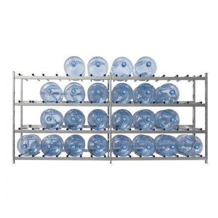 Стеллаж для воды Бомис-32 на 32 тары металлик 2480x440x1155 мм