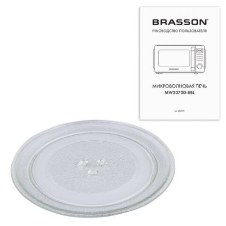 Микроволновая печь BRASSON (БРАССОН) MW2070D-8BL, 20 л, 700 Вт, таймер, 8 АВТО ПРОГРАММ, дисплей, защита от детей, черная, 454979