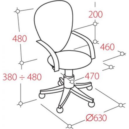Кресло офисное Престиж Самба черное пластик/ткань/металл
