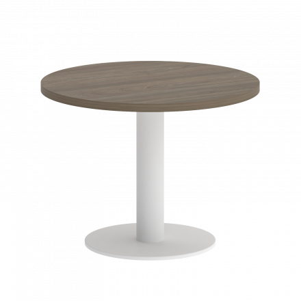 Home Office Стол журнальный круглый VR.SP-5-60.1G Вяз/Белый металл 600*600*450