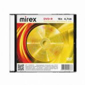 Диск DVD-R MIREX, 4,7 ГБ, 16x, Slim Case, 1 штука, UL130003A1S
