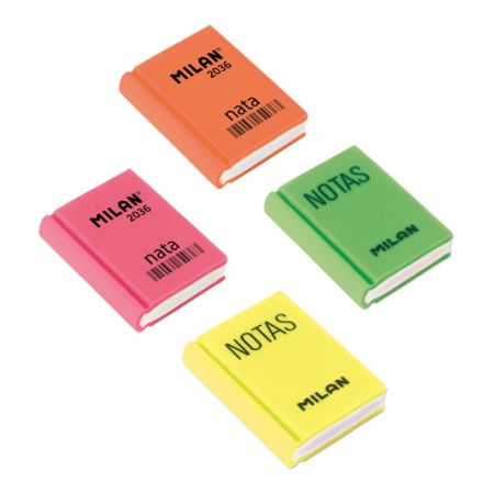 Ластик пластиковый Milan 2036 в форме книжки, цв. в ассорт Ластик пластиковый Milan 2036 в форме книжки, цв. в ассорт