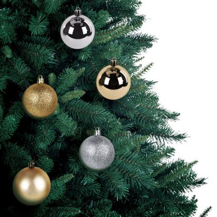 Шары елочные НАБОР 50 шт., 6 см, "Gold&Silver Spark", пластик, золото/серебро, ЗОЛОТАЯ СКАЗКА, 592452