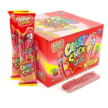 Мармелад в кислой обсыпке "CRAZY GUMMY. CRAZY STICK", клубника, 20 г, КАНДИ КЛАБ, MAR135 Мармелад в кислой обсыпке "CRAZY GUMMY. CRAZY STICK", клубника, 20 г, КАНДИ КЛАБ, MAR135