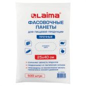 Пакеты фасовочные 25х40 см, КОМПЛЕКТ 500 шт., ПНД, 10 мкм, ПРОЧНЫЕ, евроупаковка, LAIMA, 605956