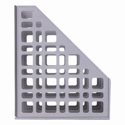 Лоток вертикальный для бумаг BRAUBERG "MAXI Plus", 240 мм, 3 отделения, сетчатый, сборный, серый, 237014