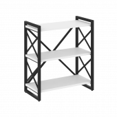 Loft Стеллаж на регулируемых опорах-3 полки VR.L-MST.O-3.8 Белый бриллиант/Чёрный металл 800*400*910