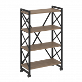 Loft Стеллаж на колесных опорах-4 полки VR.L-MST.K-4.8 Дуб аризона/Чёрный металл 800*400*1334