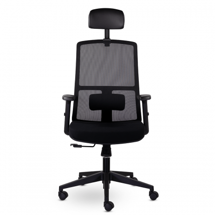 Кресло UTFC Оптима М-901 с подголовником черный пластик (черный) Кресло UTFC Оптима М-901 с подголовником черный пластик (черный)