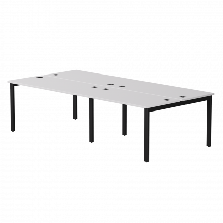 Бенч-система на 4 места Everprof EVO на металлокаркасе 2360х670(1370)x755 Белый/Черный