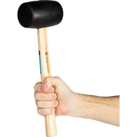 Киянка резиновая 700 г TOPFORT c деревянной рукояткой