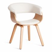 Стул VIMTA (mod.8021) дерево / экокожа, 69х56х77 см, натуральный/белый Стул VIMTA (mod.8021) дерево / экокожа, 69х56х77 см, натуральный/белый