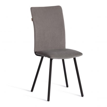 Стул обеденный La Rousse флок , серый/черный, 29, 49х50х93
