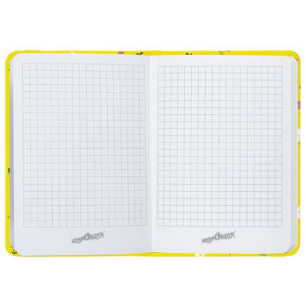 Блокнот с резинкой в клетку 96 л., МАЛЫЙ ФОРМАТ А6 (109х148 мм), твердая обложка, ЮНЛАНДИЯ, "Авокадо", 113745