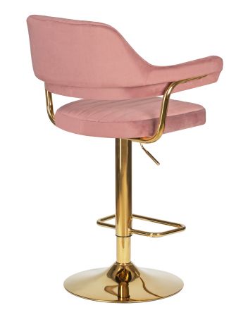 Стул барный DOBRIN CHARLY GOLD, розовый велюр (MJ9-32)