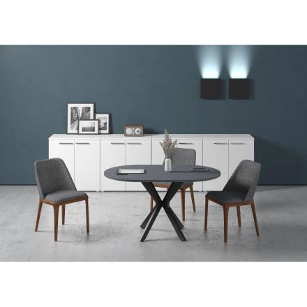 Стул Bruno (520х570х860) орех темный/ткань melange-grey