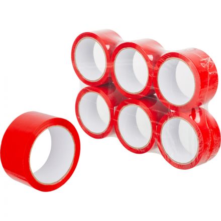 Клейкая лента упаковочная 48мм х 55м 43мкр красная СПб
