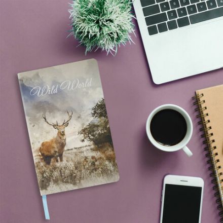 Ежедневник недатированный А5 (138х213 мм), BRAUBERG VISTA, под кожу, гибкий, 136 л., "Wild World", 112027 Ежедневник недатированный А5 (138х213 мм), BRAUBERG VISTA, под кожу, гибкий, 136 л., "Wild World", 112027