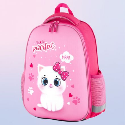 Ранец ПИФАГОР EVA BASIC, 1 отделение, "Fluffy cat", 39х30х16 см, 270691