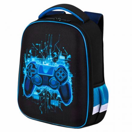 Ранец BRAUBERG KIDS START, 1 отделение, 2 кармана, Digital gamepad, 3D-панель, 35х26х13 см, 273152