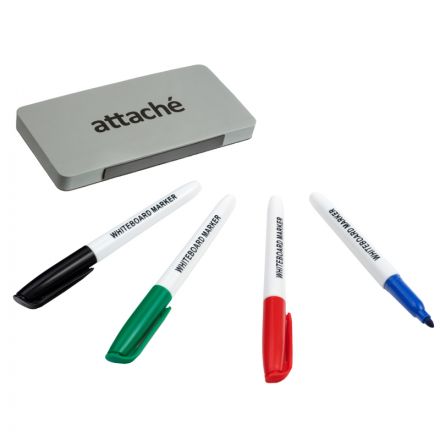 Набор принадлежностей для магнитно-маркерных досок Attache(губка,4 маркера)