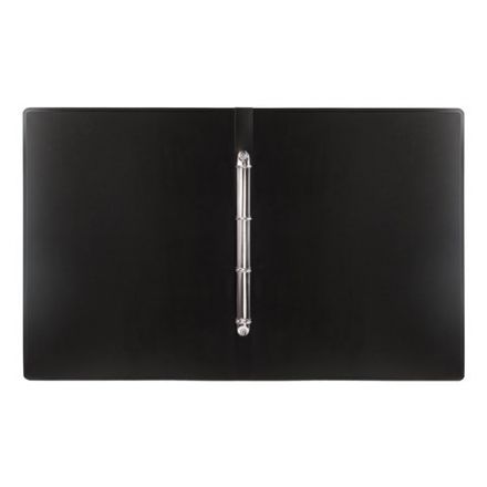 Папка на 4 кольцах БОЛЬШОГО ФОРМАТА А3, ВЕРТИКАЛЬНАЯ, 30 мм, черная, 0,8 мм, BRAUBERG "Стандарт", 225766