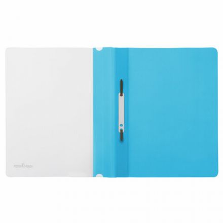 Скоросшиватель пластиковый ЮНЛАНДИЯ, А4, 130/180 мкм, голубой, 228678