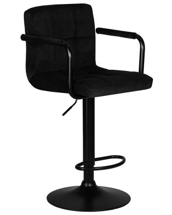 Стул барный DOBRIN KRUGER ARM BLACK, черный вельвет (LAR-E2041-52)