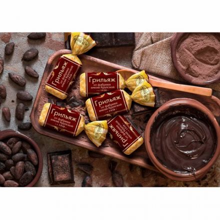 Грильяж в глазури ФАБРИКА ИМ. КРУПСКОЙ на основе арахиса и фундука, 1000 г