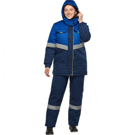 Костюм рабочий зимний женский з43-КПК вас/син (р.52-54) 158-164 (серия З)