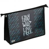 Папка для тетрадей 2 отделения А4 ArtSpace "Wild", пластик, фольга, на молнии Папка для тетрадей 2 отделения А4 ArtSpace "Wild", пластик, фольга, на молнии