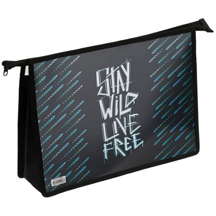 Папка для тетрадей 2 отделения А4 ArtSpace "Wild", пластик, фольга, на молнии Папка для тетрадей 2 отделения А4 ArtSpace "Wild", пластик, фольга, на молнии