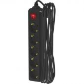 Удлинитель ФОТОН 16-55ЕS, 5м, 5 розеток, 16А, с выкл., с заземл., Черный