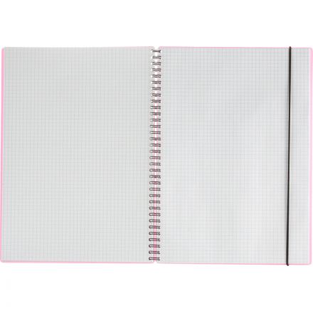 Бизнес-тетрадь Тетрадь Attache Neon А4 96л кл.спираль, обл.пластик, розовый