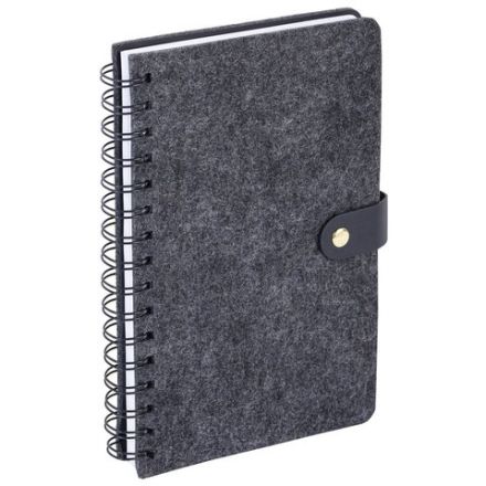 Ежедневник недатированный, А5, 135х210 мм, BRAUBERG "Felt", на гребне, войлок, застежка на кнопке, 160 л., черный, 117132