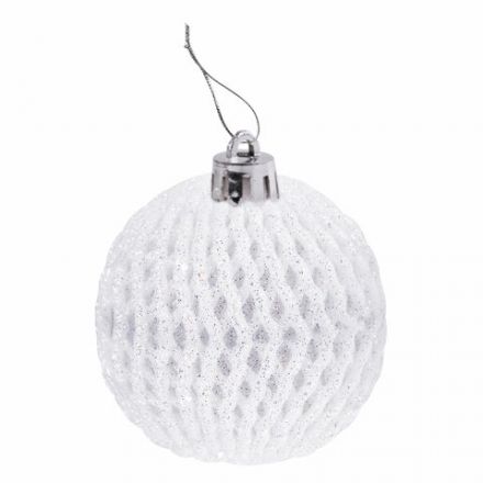 Шары ёлочные 9 шт., 6 см, "Crystal Silence", пластик, цвет: белый/серебристый, ЗОЛОТАЯ СКАЗКА, 591988